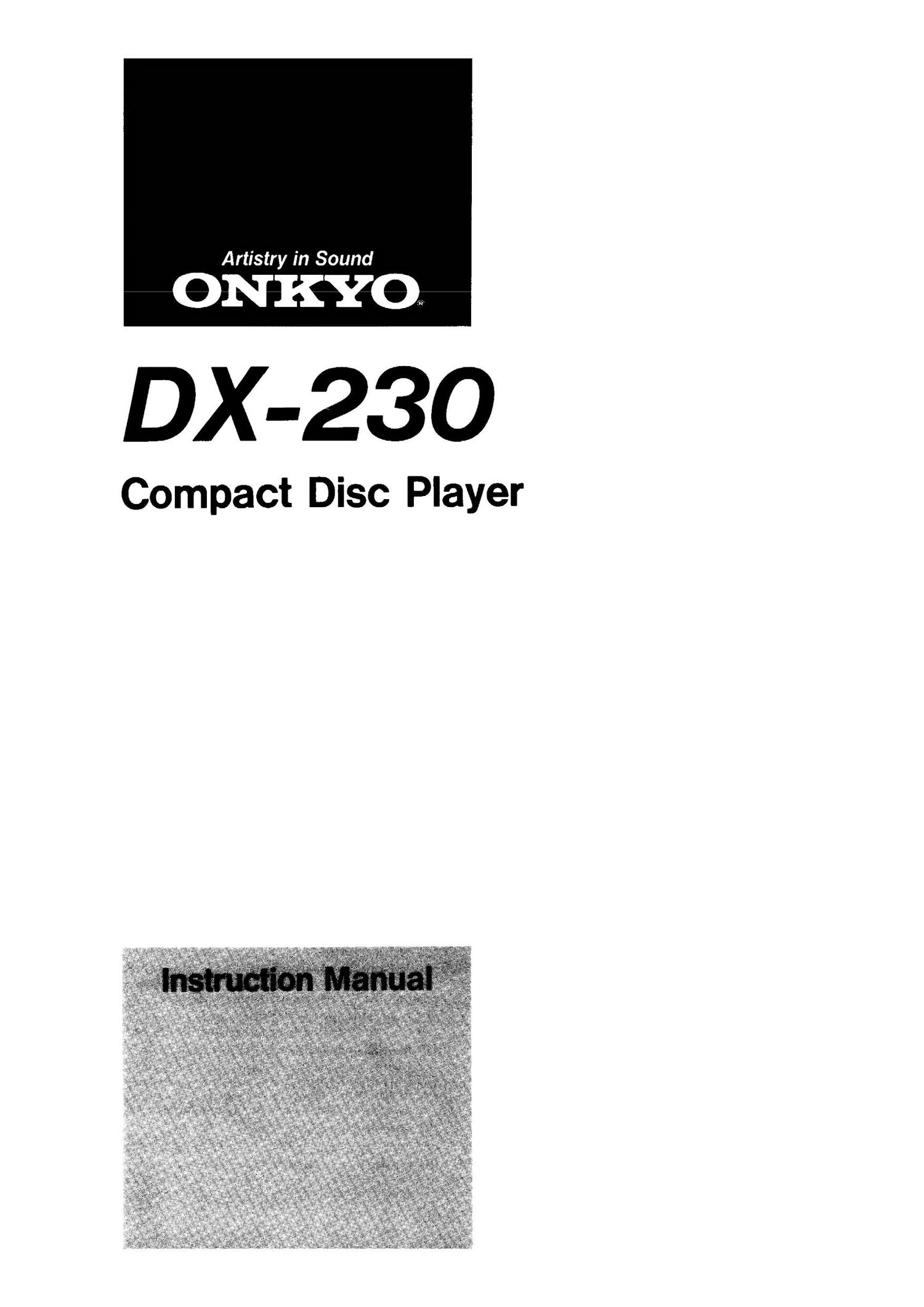 Onkyo DX 230 Owners Manual