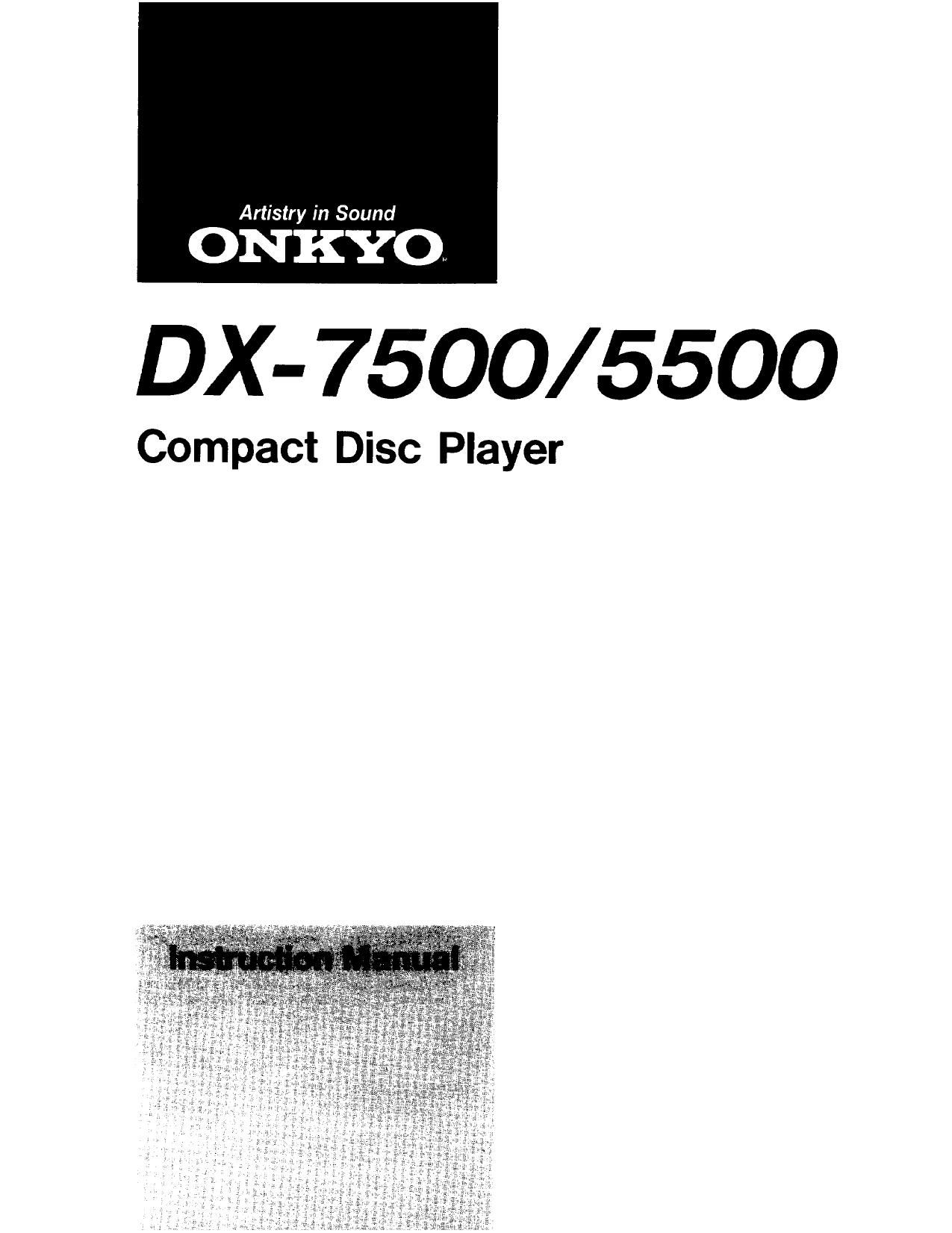 Onkyo DX 5500 Owners Manual