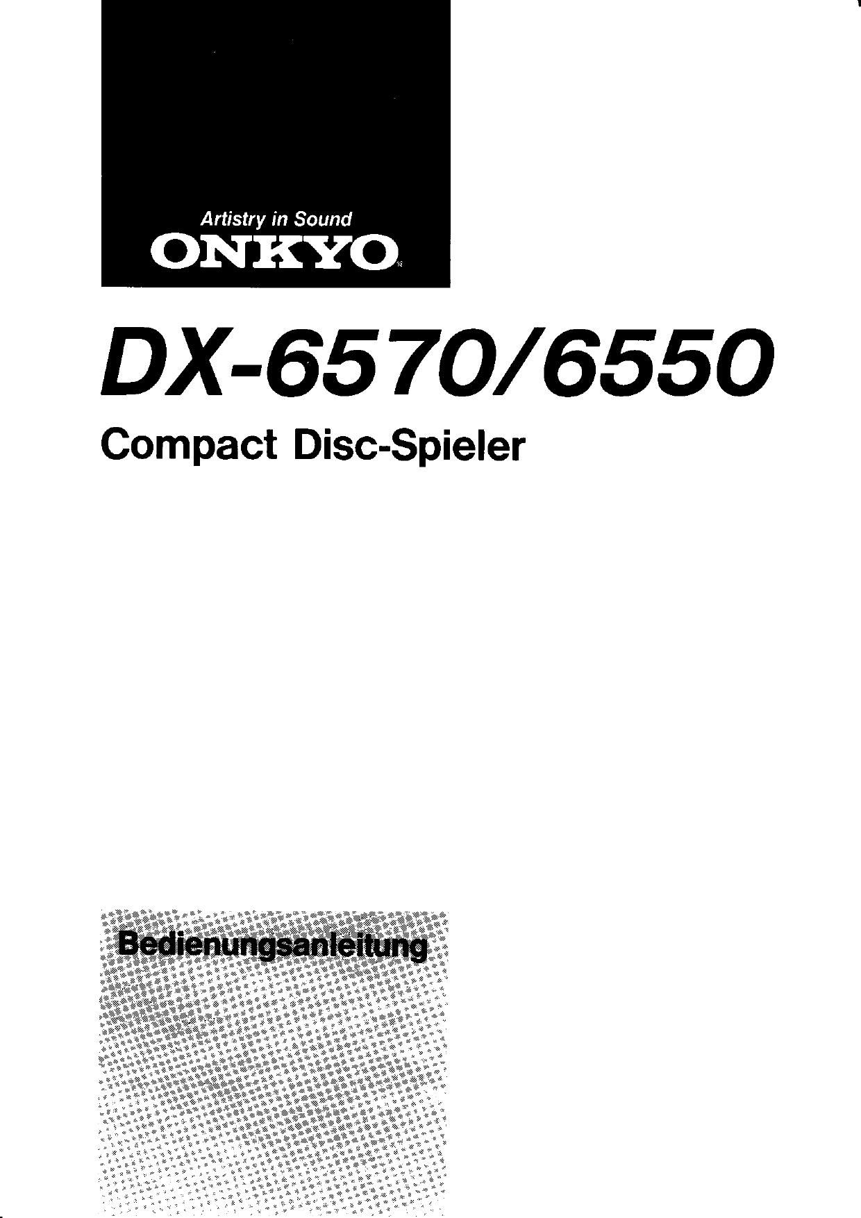 Onkyo DX 6550 Owners Manual