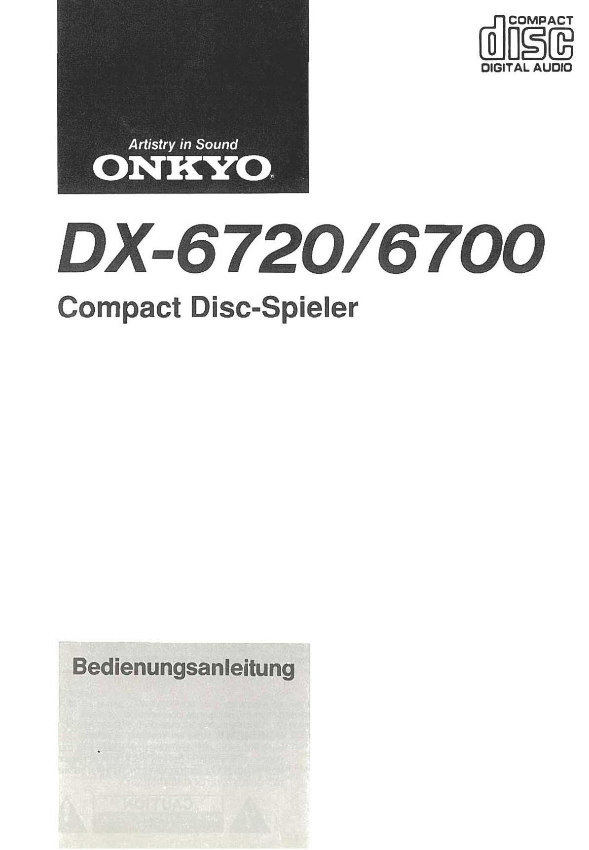 Onkyo DX 6700 Owners Manual