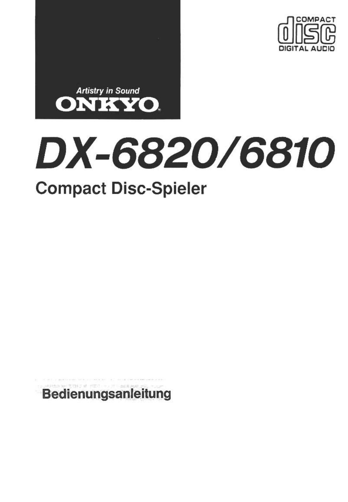 Onkyo DX 6810 Owners Manual