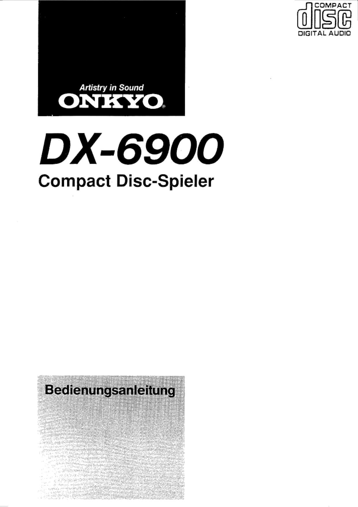 Onkyo DX 6900 Owners Manual