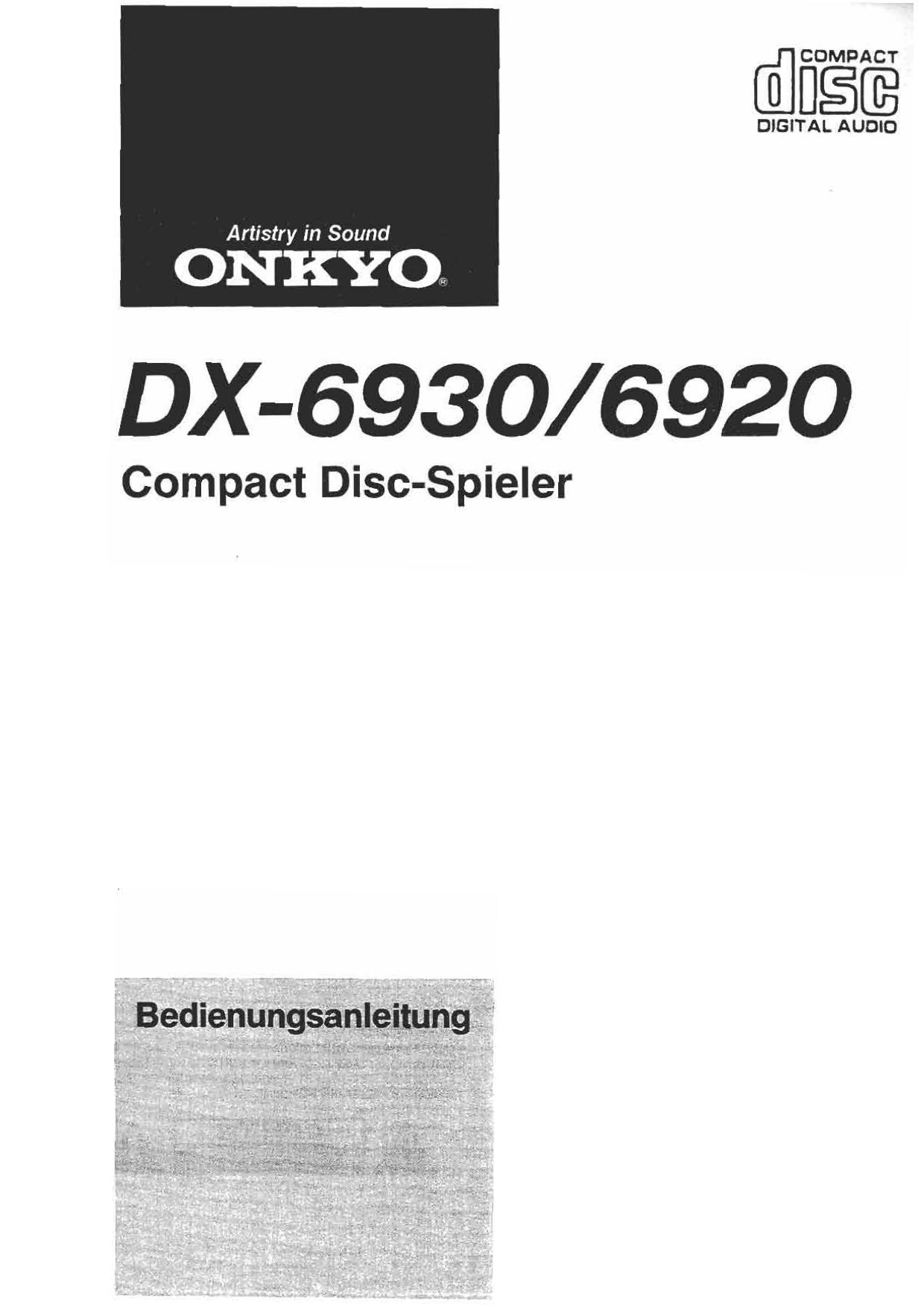 Onkyo DX 6920 Owners Manual