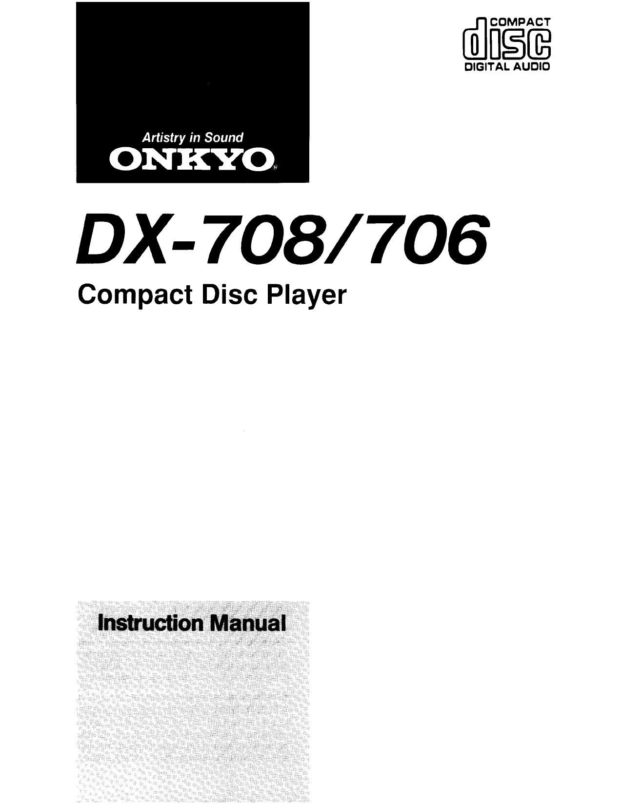 Onkyo DX 706 Owners Manual