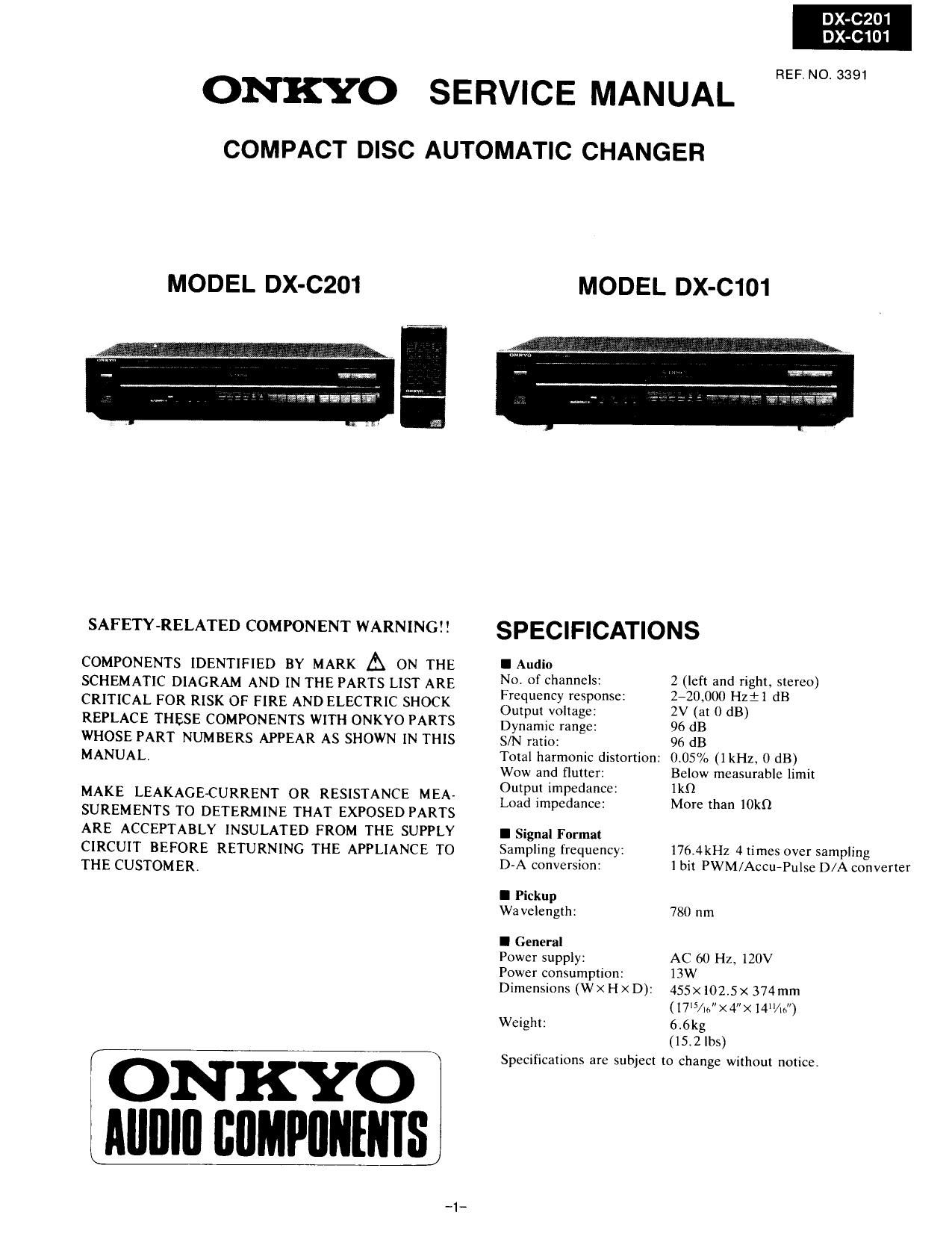 Onkyo DXC 101 Service Manual