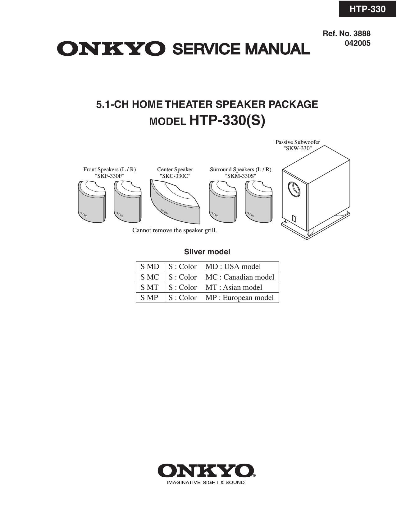 Onkyo HTP 330 Service Manual