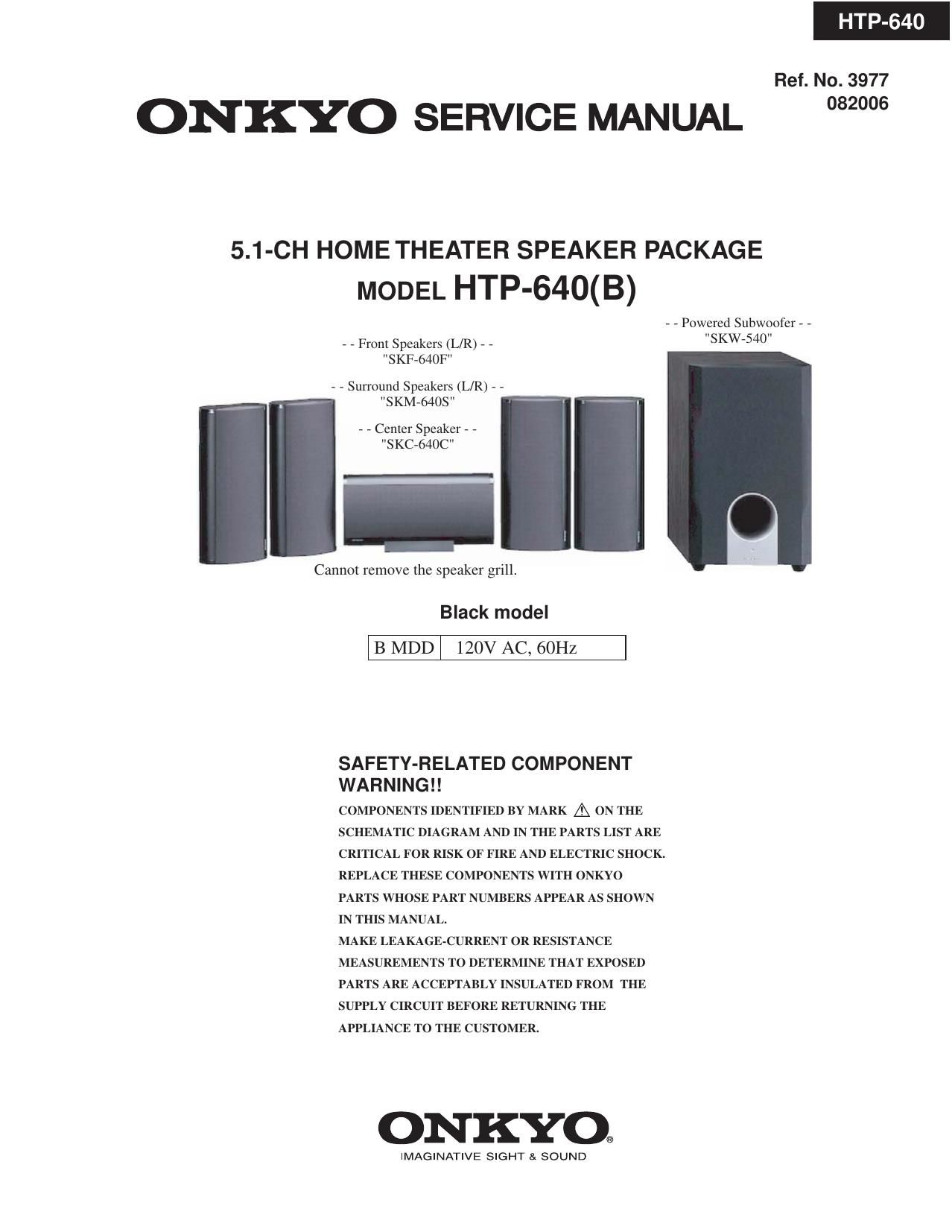 Onkyo HTP 640 Service Manual