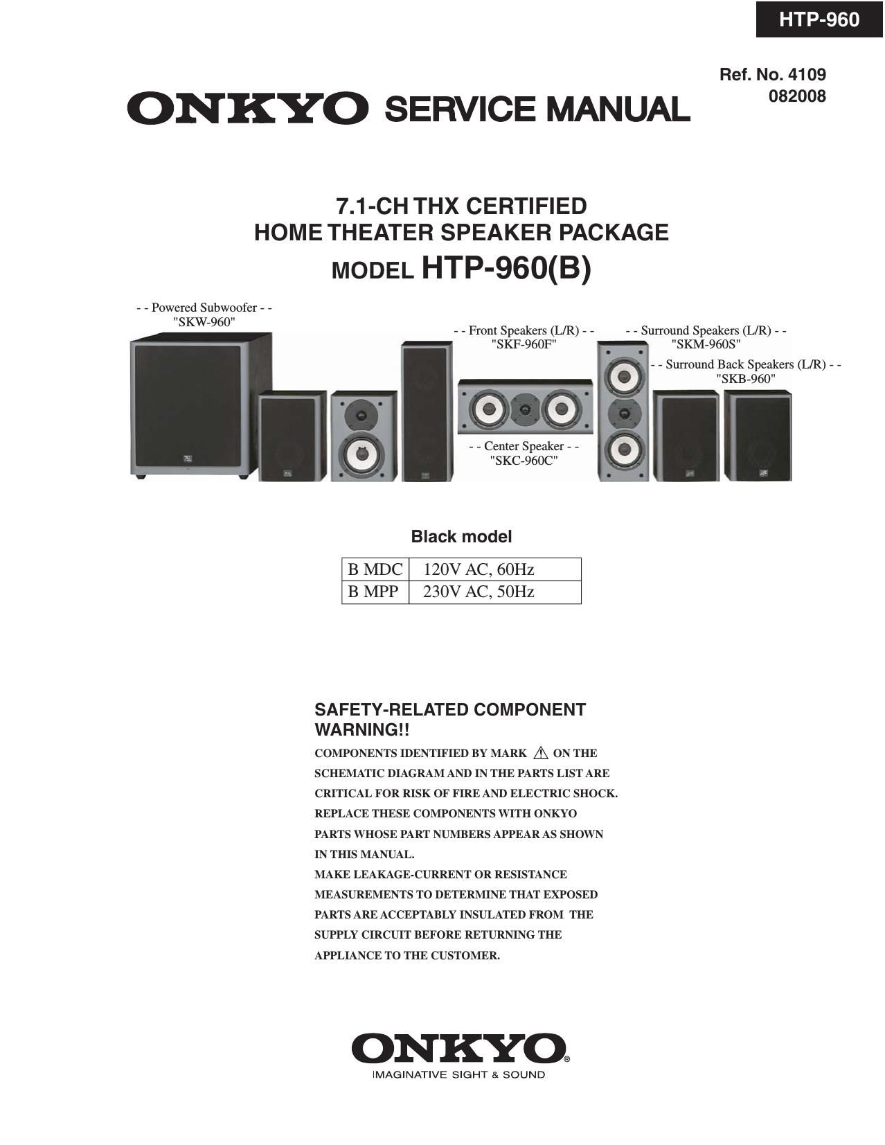 Onkyo HTP 960 Service Manual