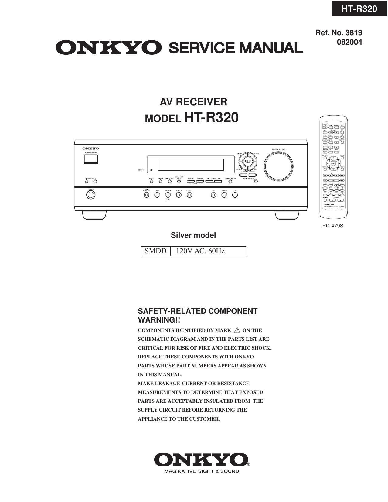 Onkyo HTR 320 Service Manual