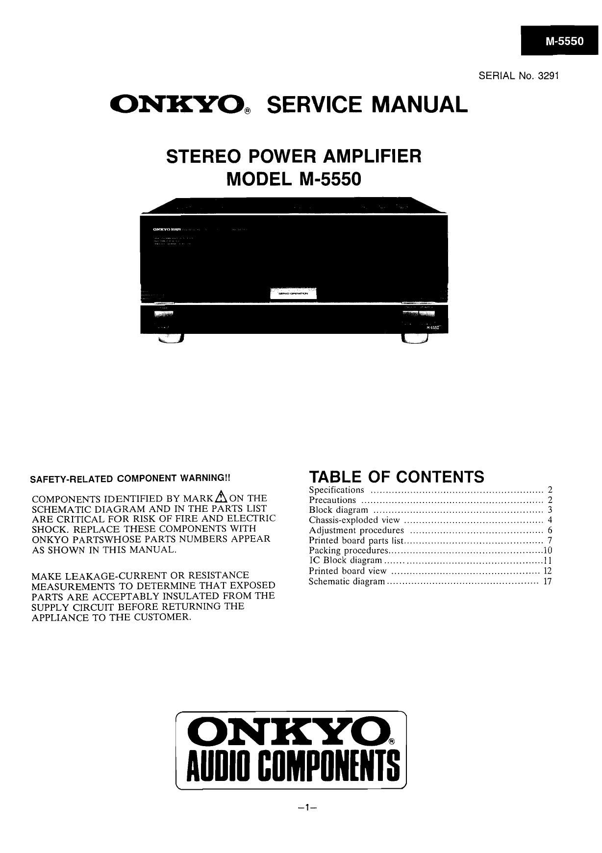 Onkyo M 5550 Service Manual