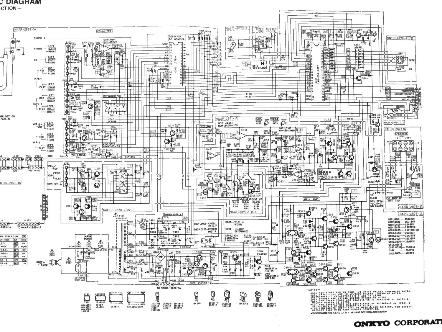 Onkyo TX 7440 Schematic