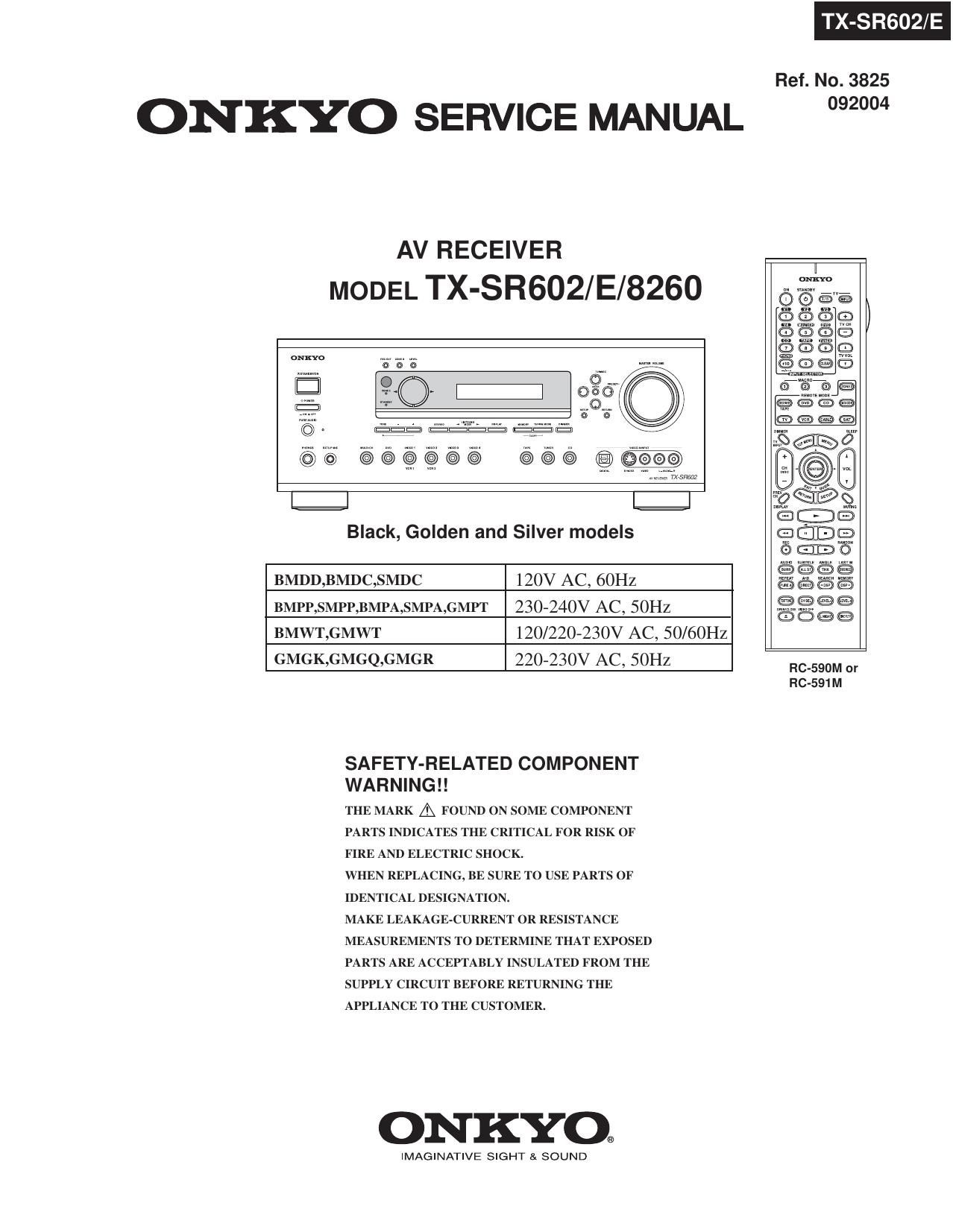 Onkyo TX 8260 Service Manual