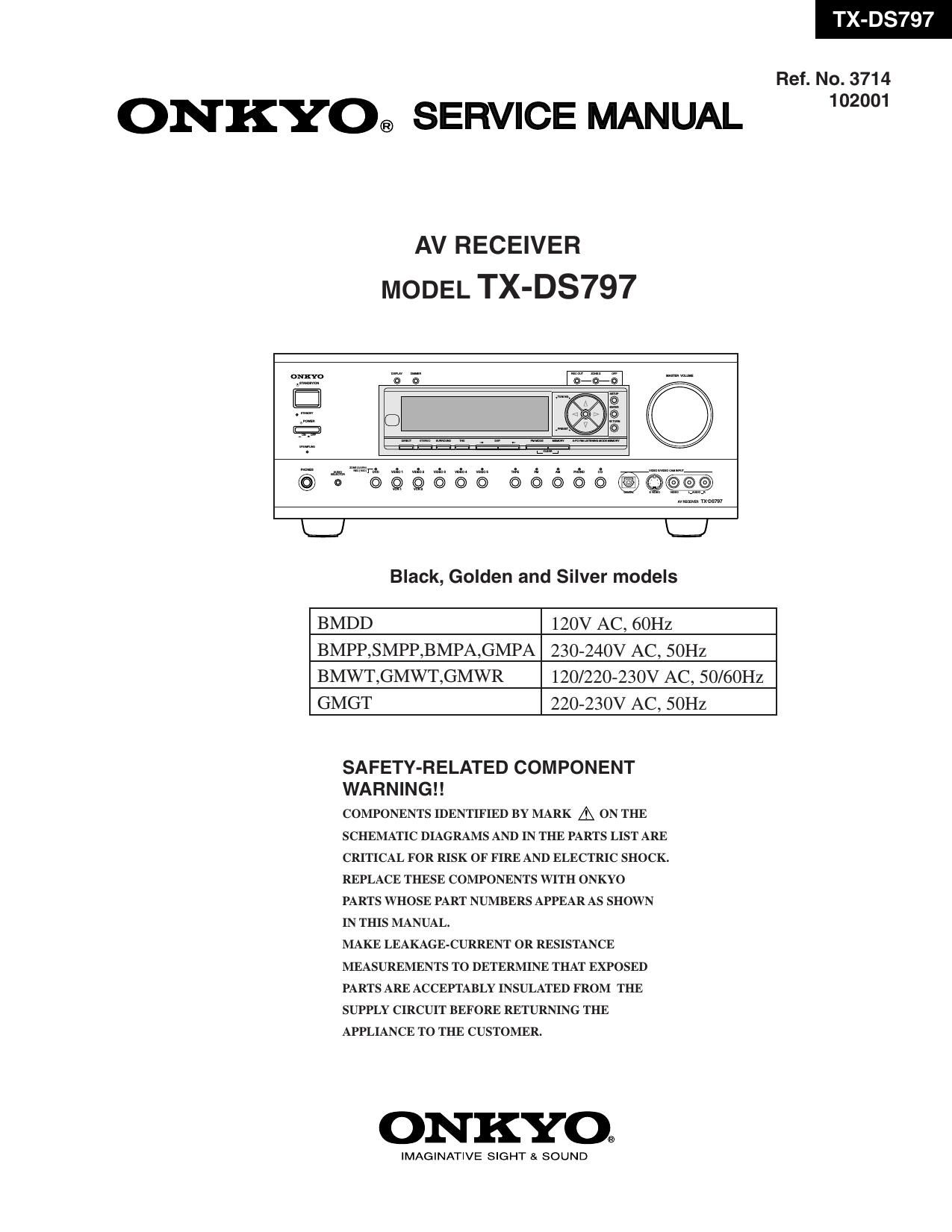 Onkyo TXDS 797 Service Manual