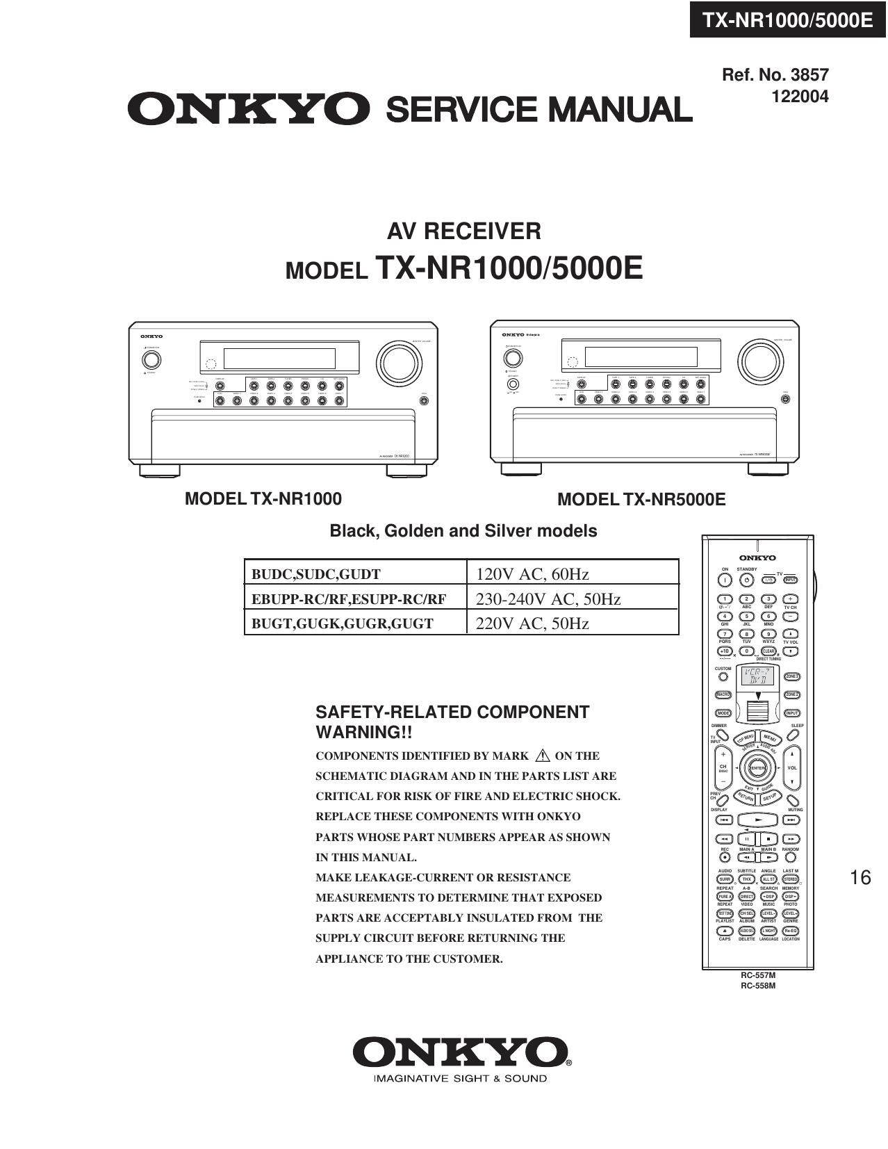 Onkyo TXNR 1000 Service Manual