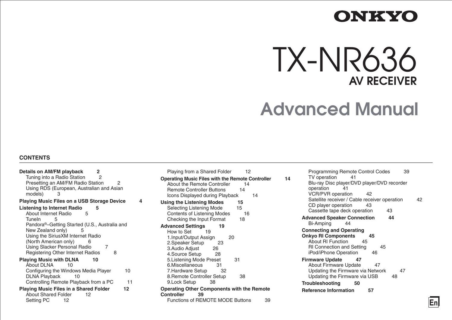 Onkyo TXNR 636 Owners Manual 2