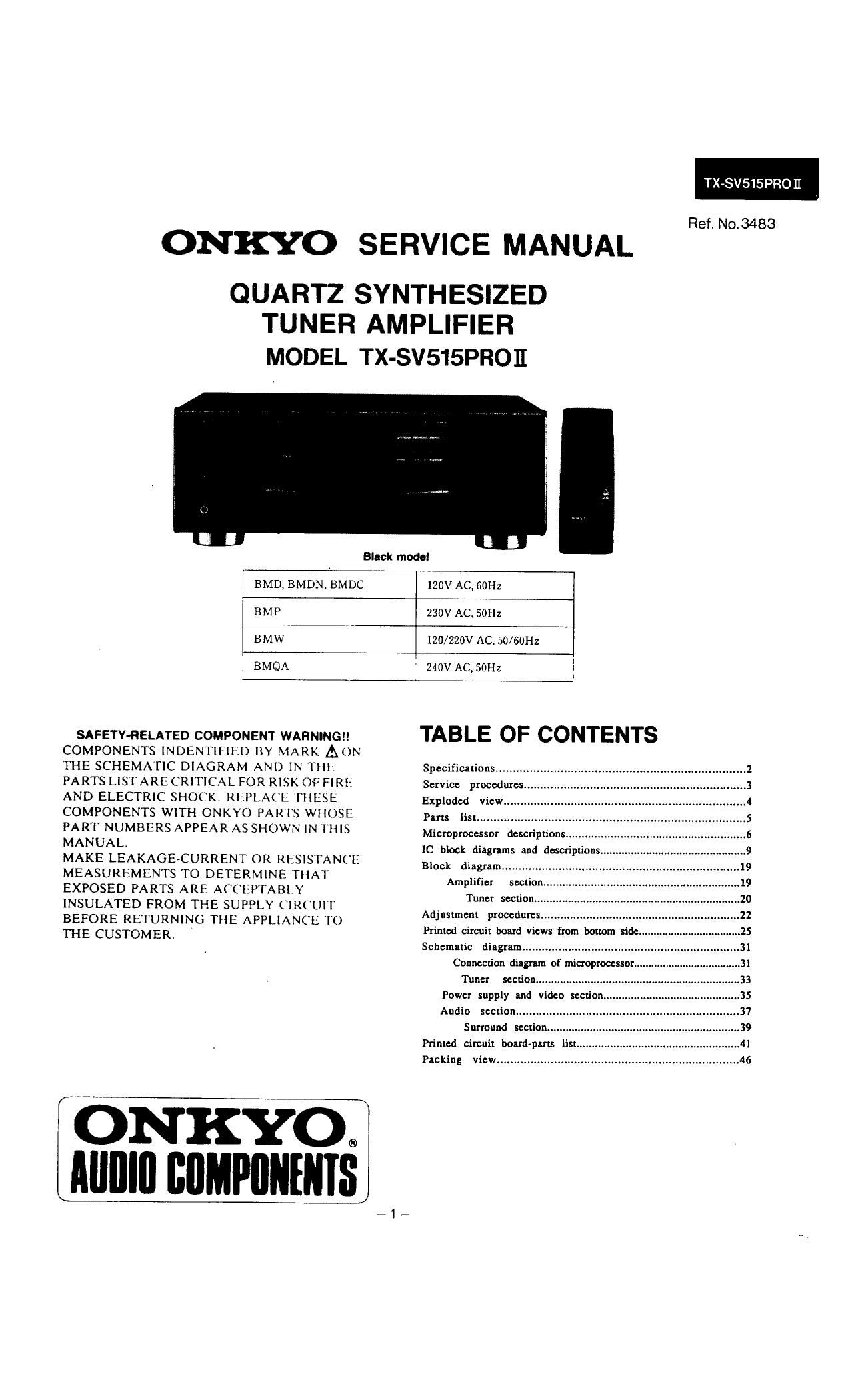 Onkyo TXSV 515 Pro Schematic