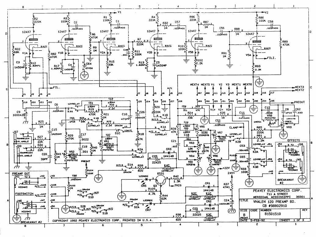 Peavey EVH 120 Schematic