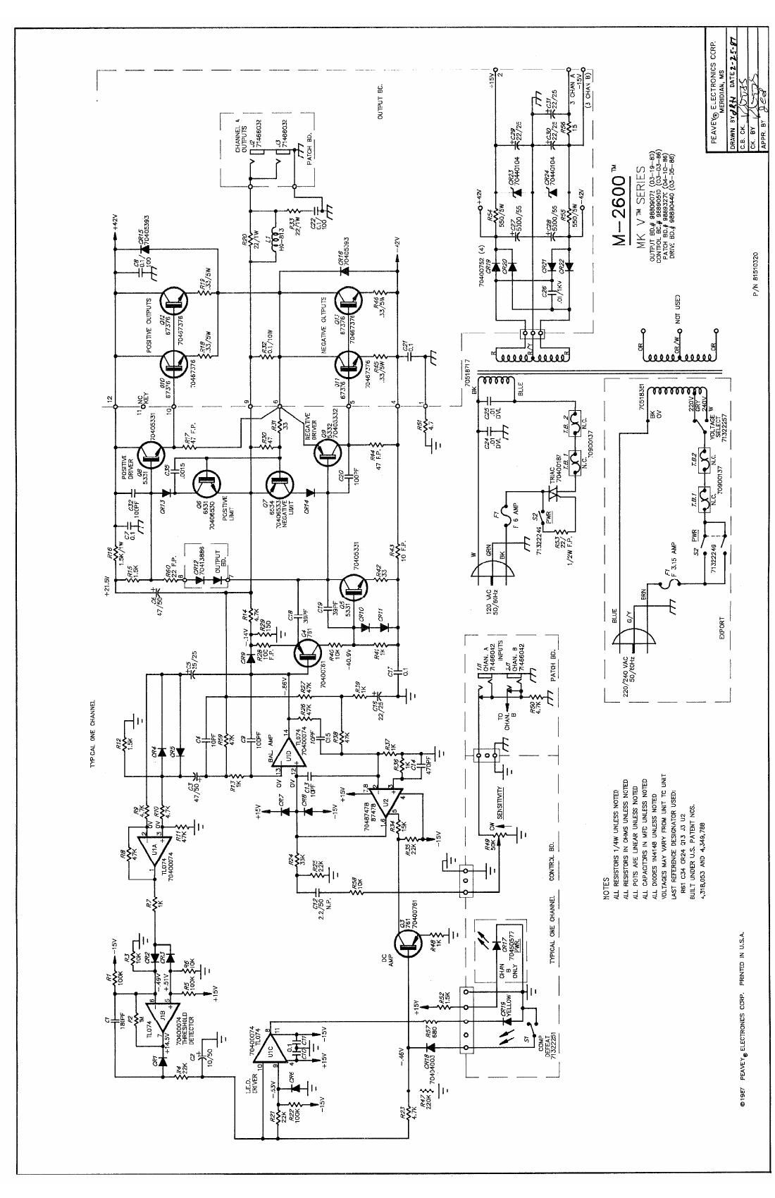 Peavey M 2600 MKV Series 2 87 Schematic