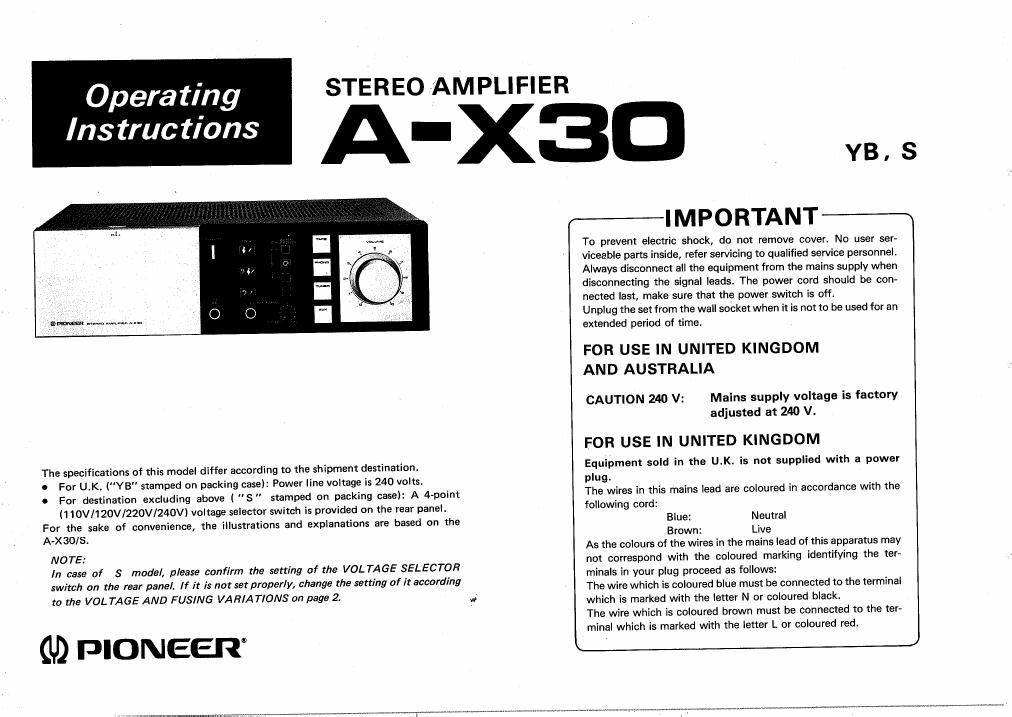 pioneer ax 30 owners manual