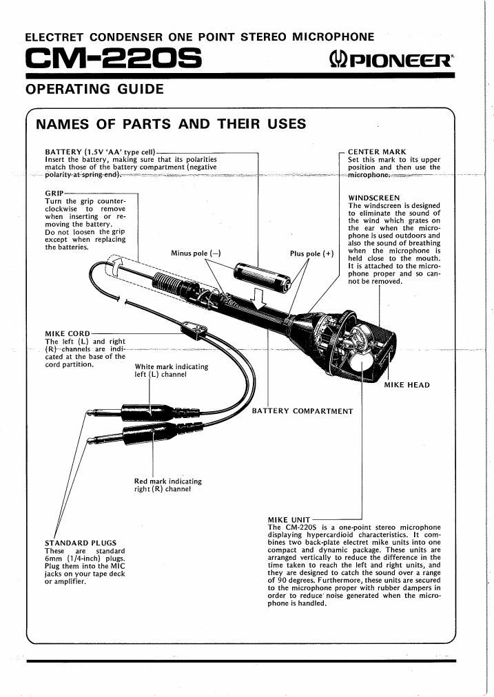 pioneer cm 220 s owners manual