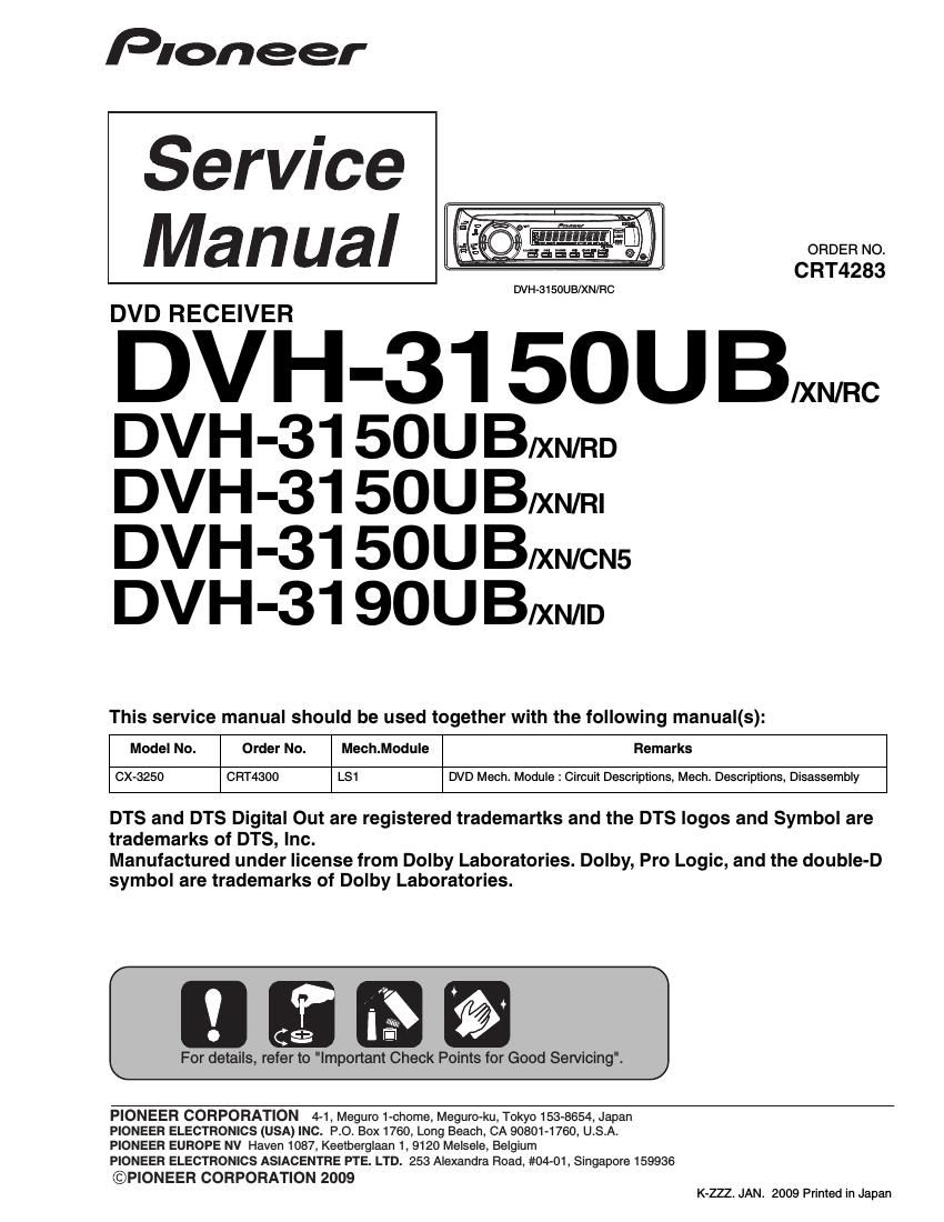 pioneer dvh 3150 service manual