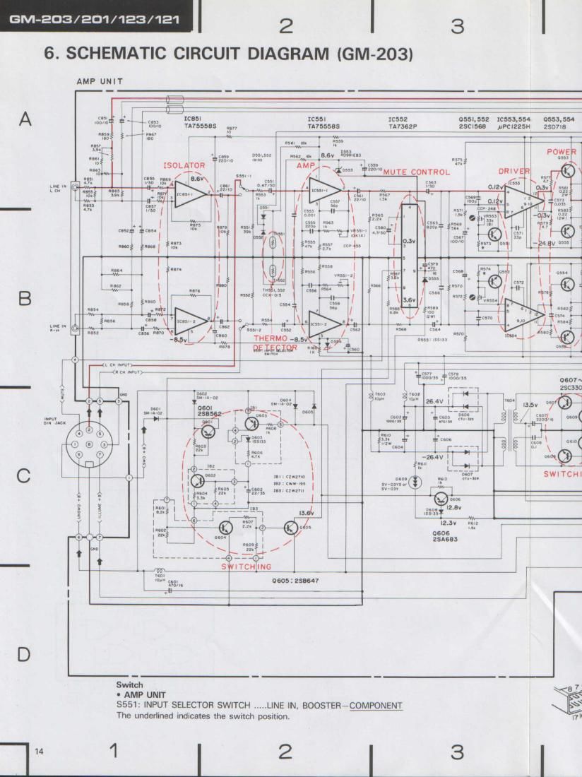 pioneer gm 203 schematic