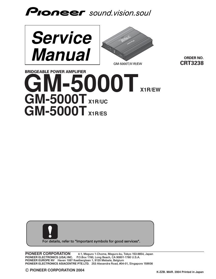 pioneer gm 5000 t service manual