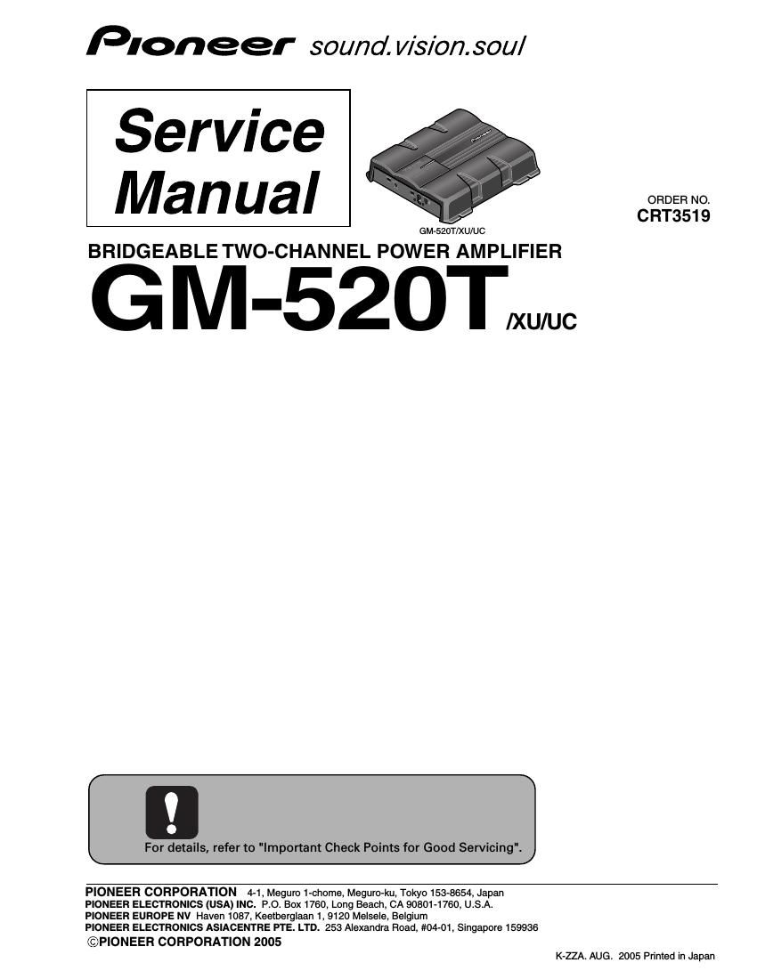 pioneer gm 520 t service manual