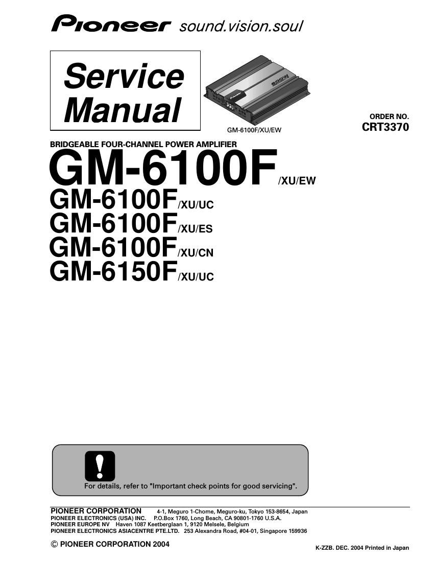 pioneer gm 6100 f service manual