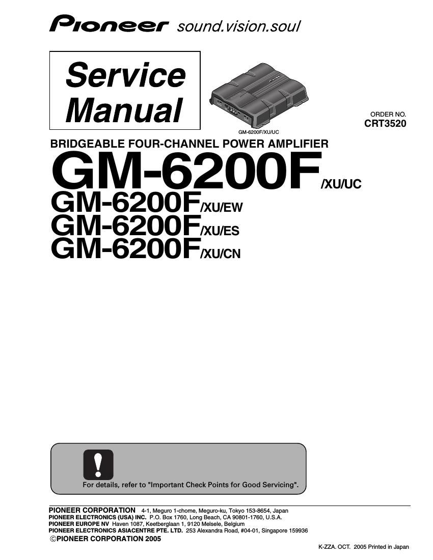 pioneer gm 6200 f service manual