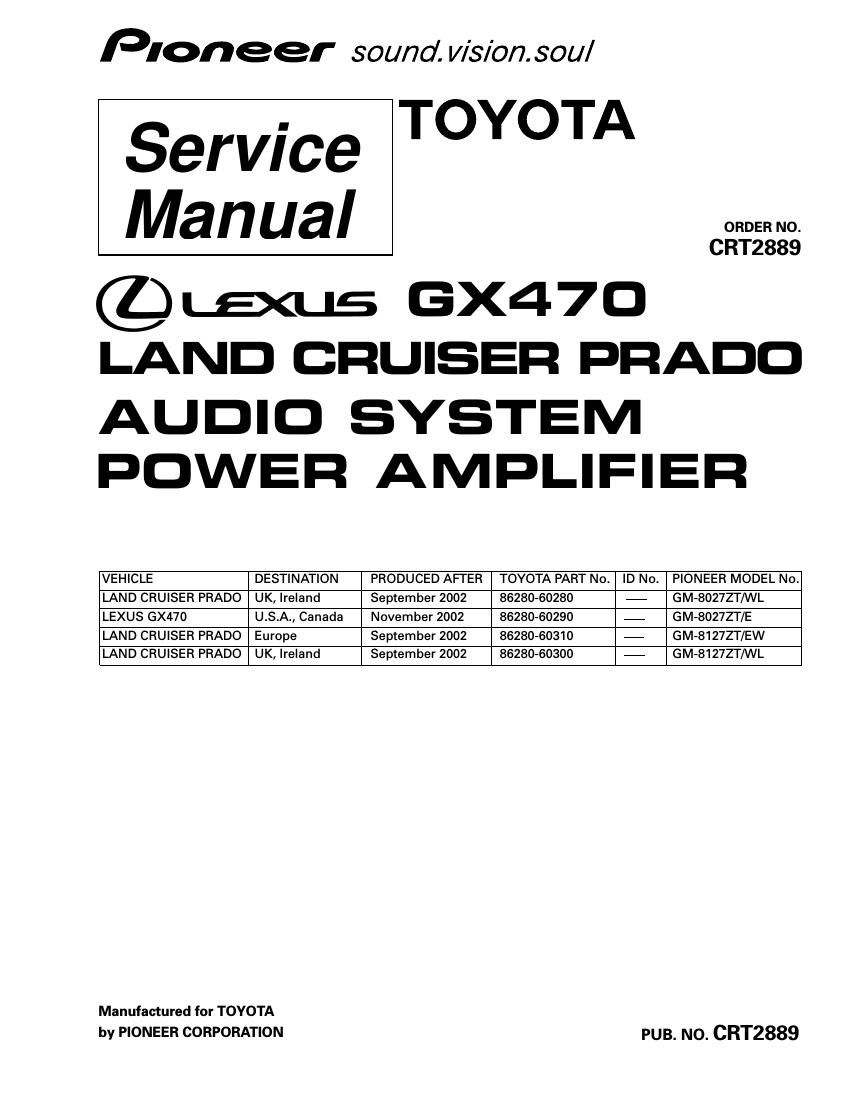 pioneer gm 8027 service manual