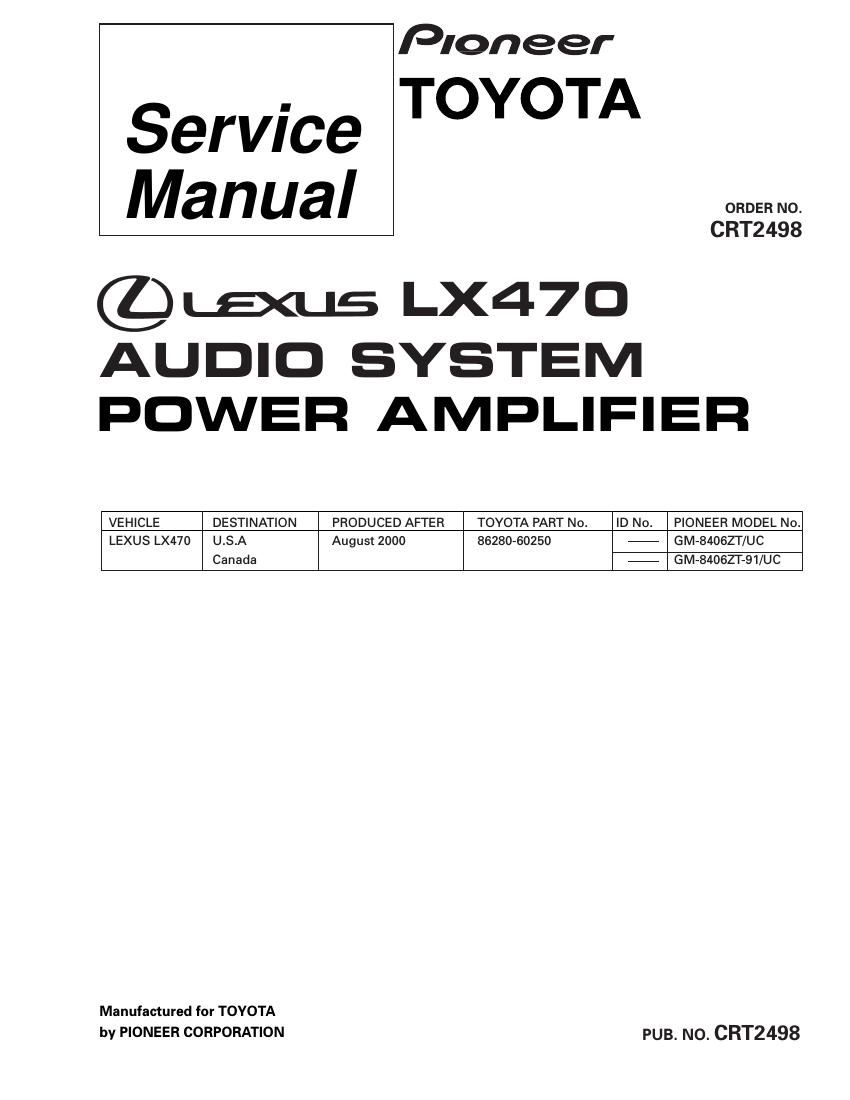 pioneer gm 8406 zt 91 service manual