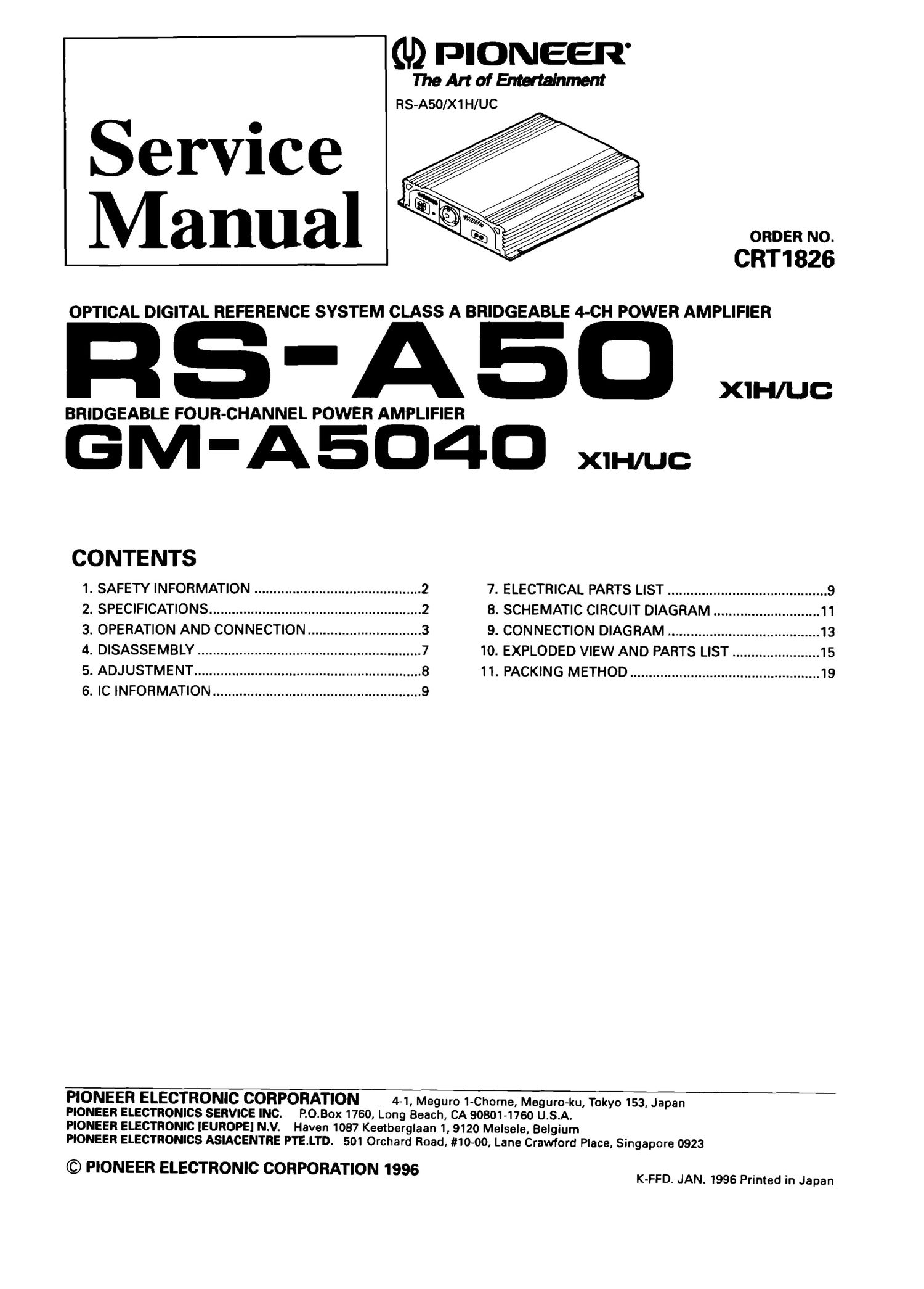 pioneer gma 5040 service manual