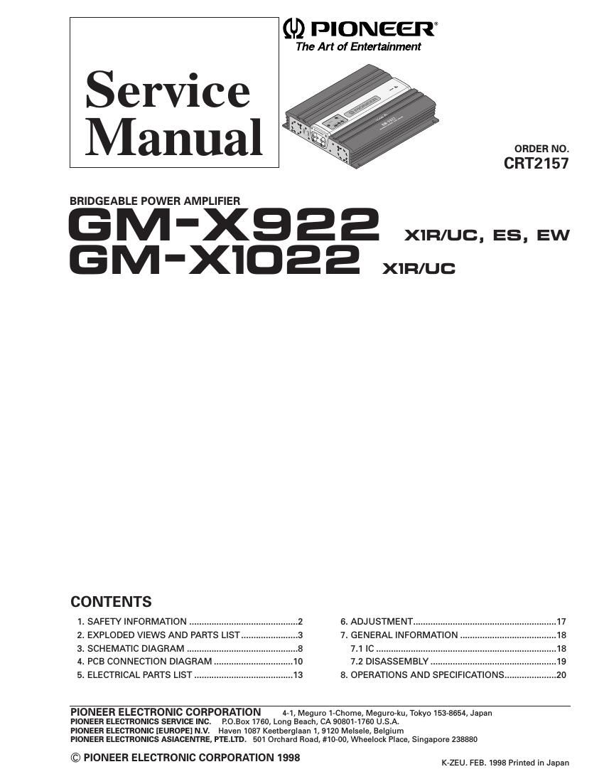 pioneer gmx 1022 service manual