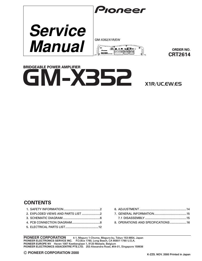 pioneer gmx 352 service manual