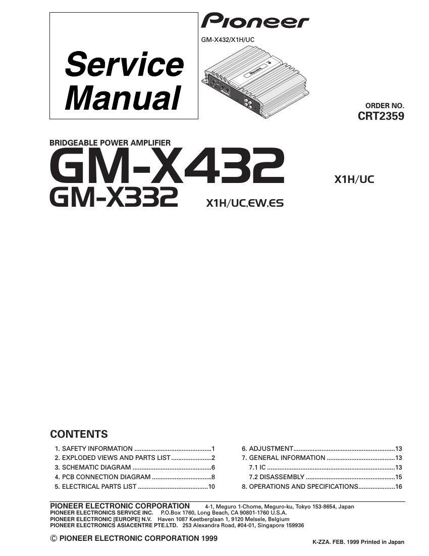 pioneer gmx 432 service manual