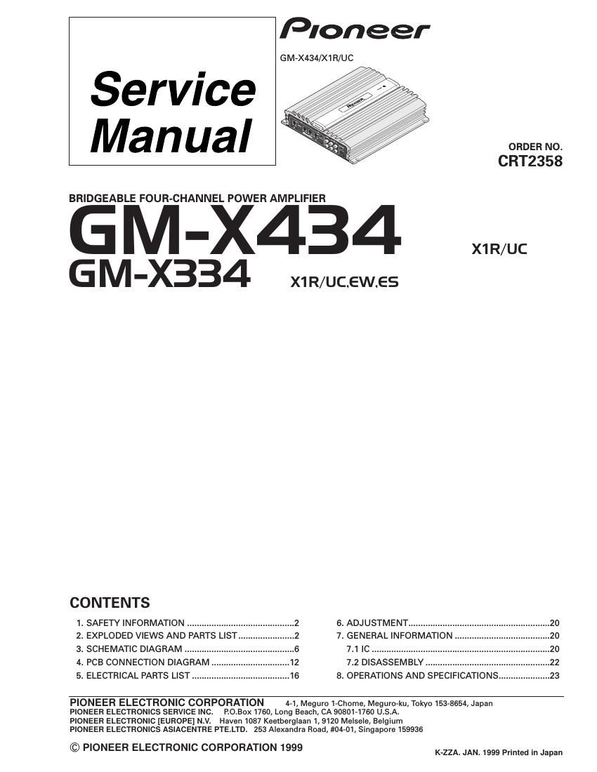 pioneer gmx 434 service manual