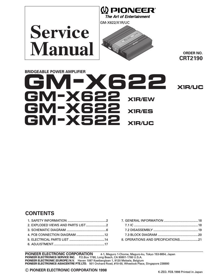 pioneer gmx 522 service manual