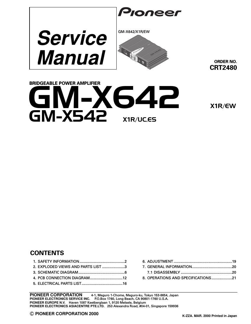 pioneer gmx 542 service manual