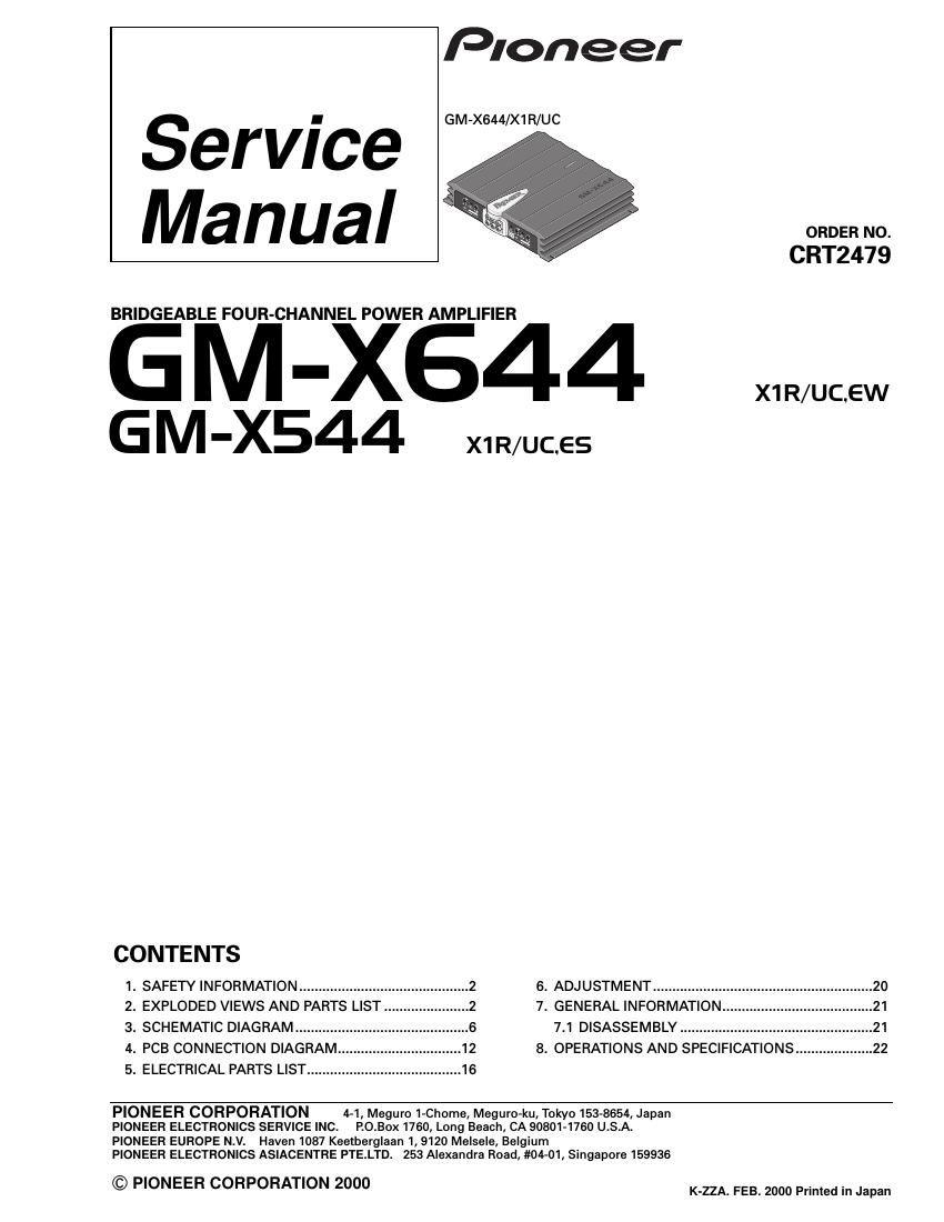 pioneer gmx 544 service manual