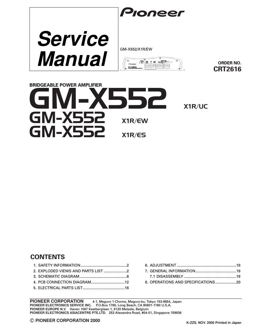 pioneer gmx 552 service manual