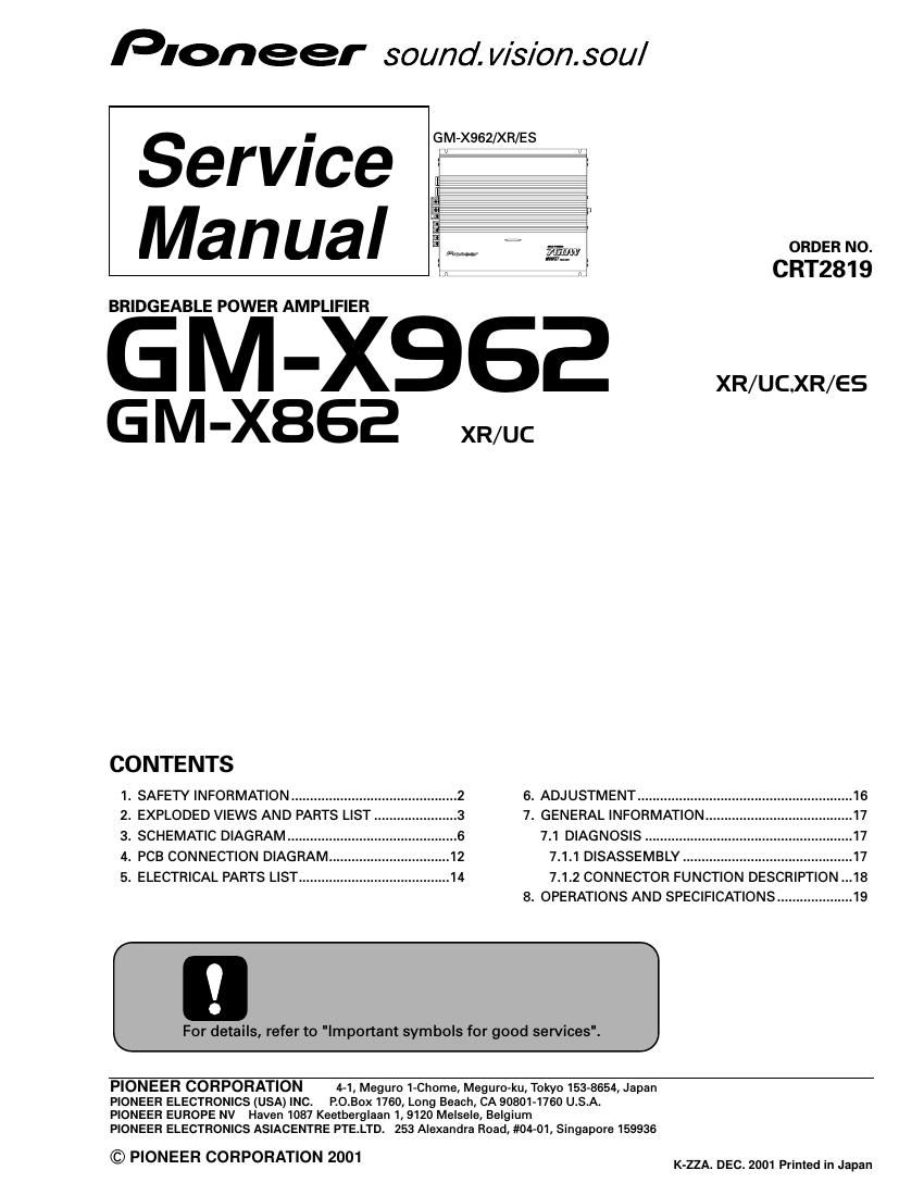 pioneer gmx 862 service manual