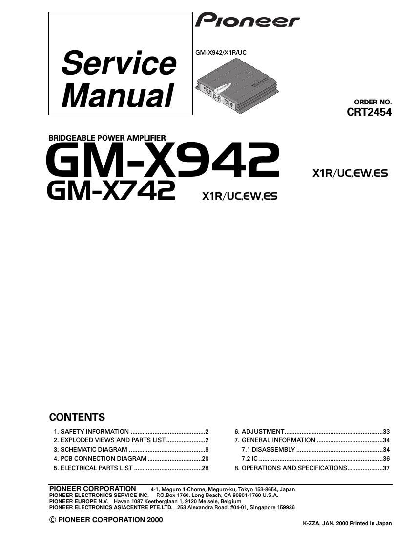 pioneer gmx 942 service manual