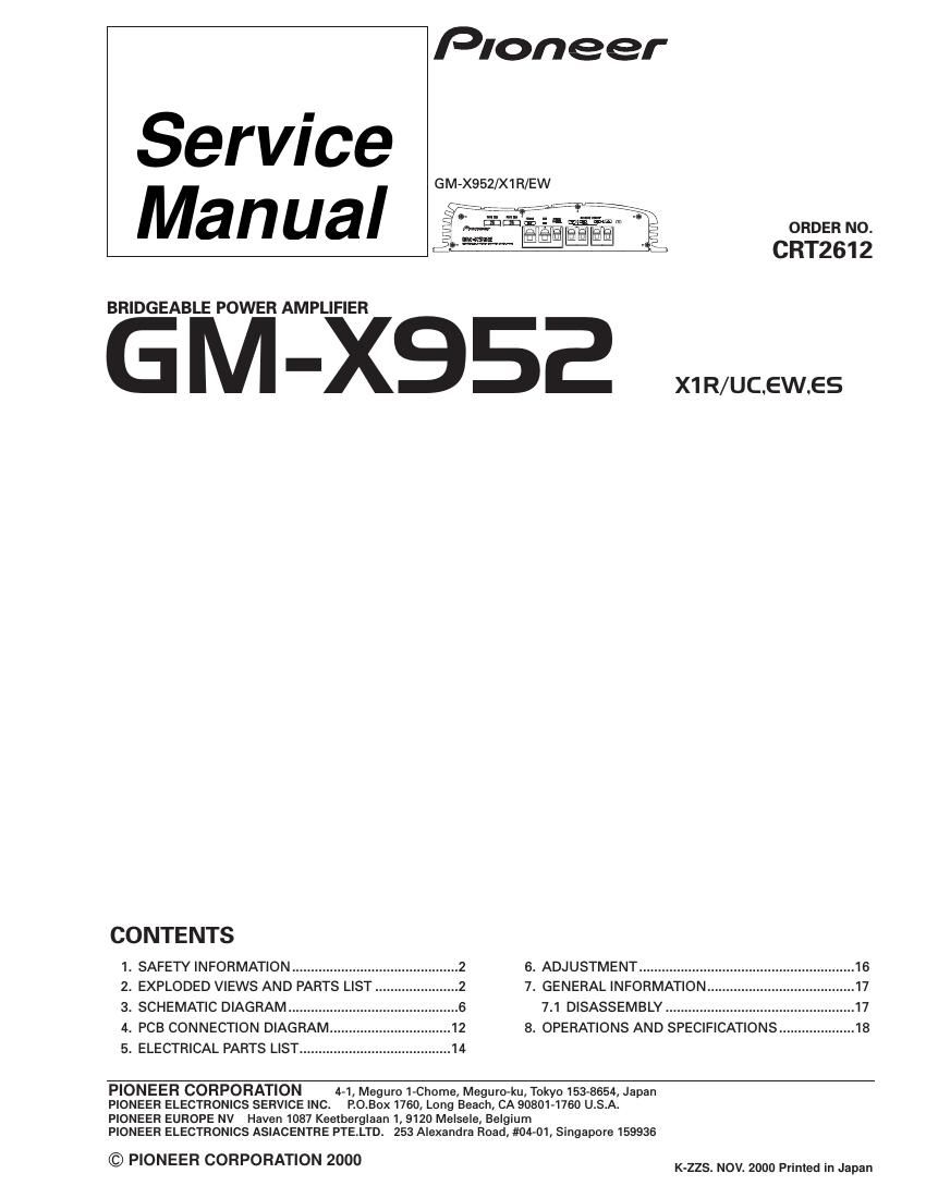 pioneer gmx 952 service manual