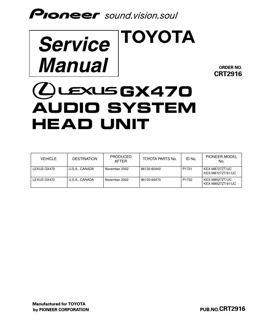 pioneer gx 470 service manual