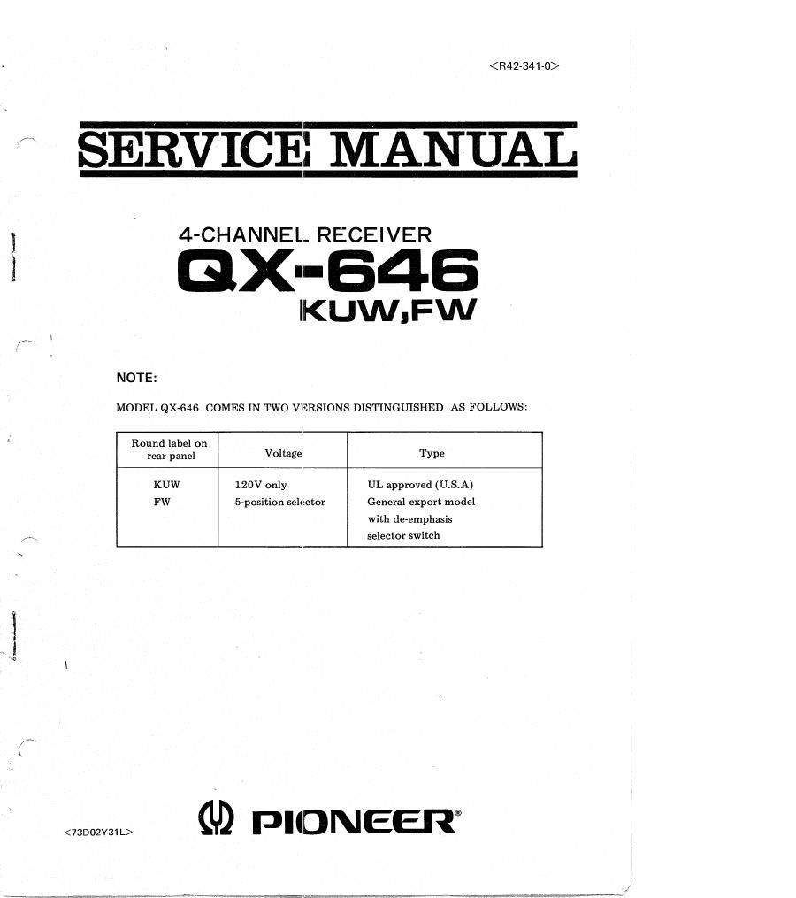 pioneer gx 646 service manual