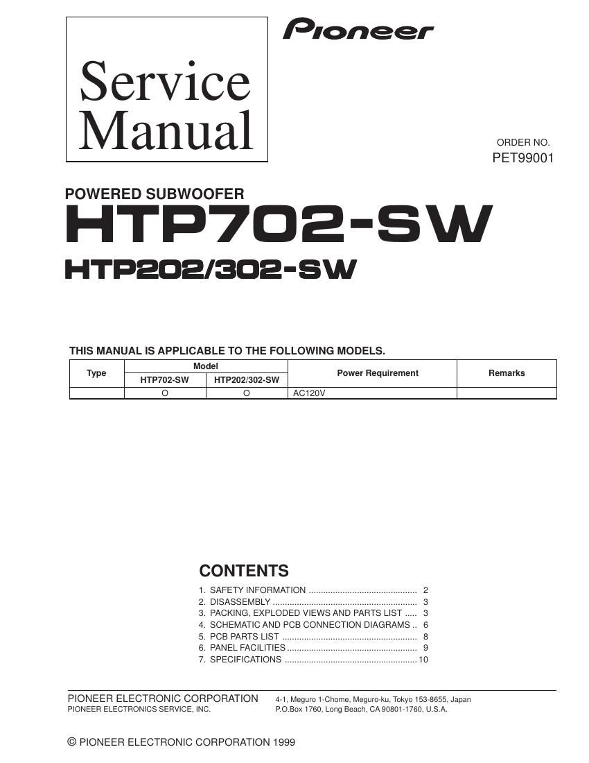 pioneer htp 202 sw service manual