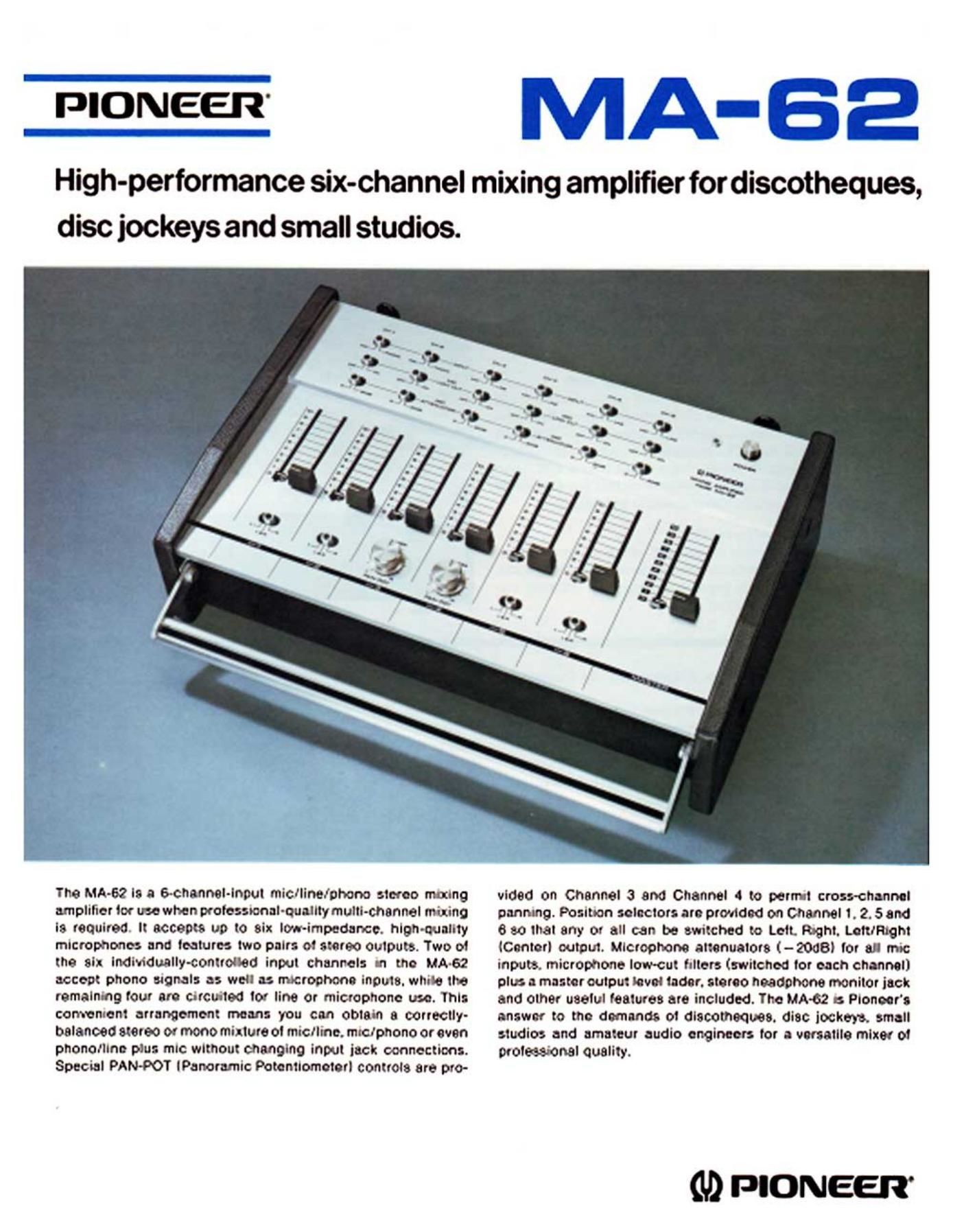 pioneer ma 62 brochure