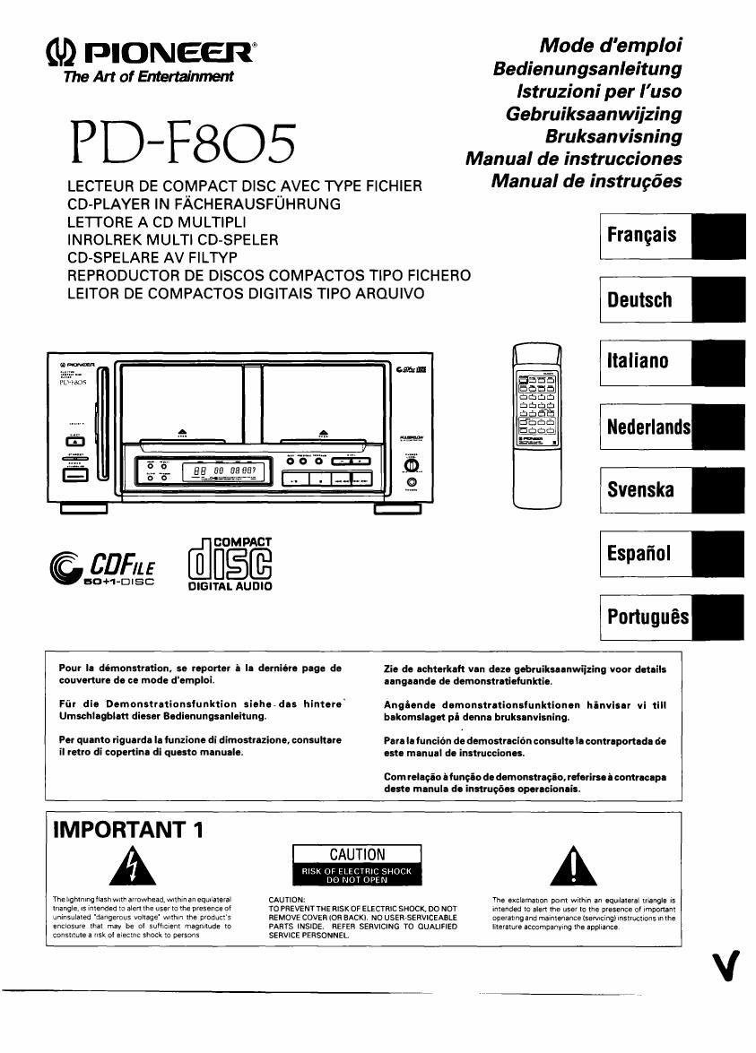 pioneer pdf 805 owners manual