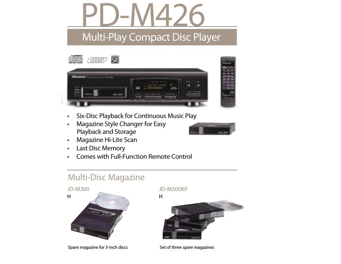 pioneer pdm 426 owners manual